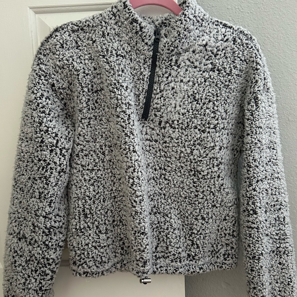 Crave Fame Black and White Teddy Jacket